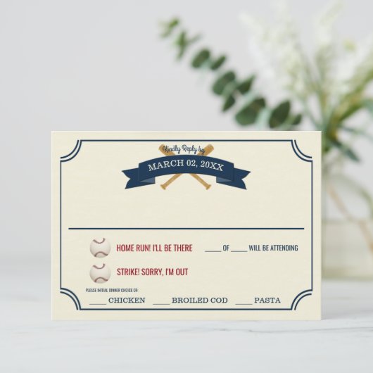 Réponse du Mariage de baseball vintage (Debout devant)