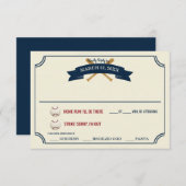 Réponse du Mariage de baseball vintage (Devant / Derrière)