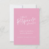 Réponse du mariage de coeur rose et blanc RSVP (Dos)