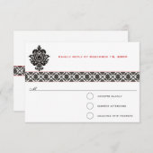 Réponse du Mariage de l'ampoule rouge noire Damask (Devant / Derrière)