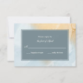 Réponse du Mariage de plage moderne Sable & Océan (Devant)