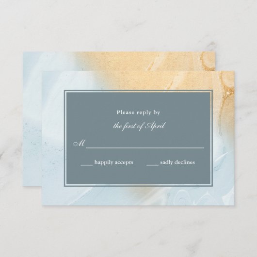 Réponse du Mariage de plage moderne Sable & Océan (Devant / Derrière)