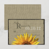 Réponse du Mariage de Sunflower et Burlap de l'Oue (Devant / Derrière)