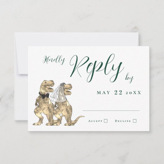 Réponse du Mariage de thème Dinosaur (Devant)