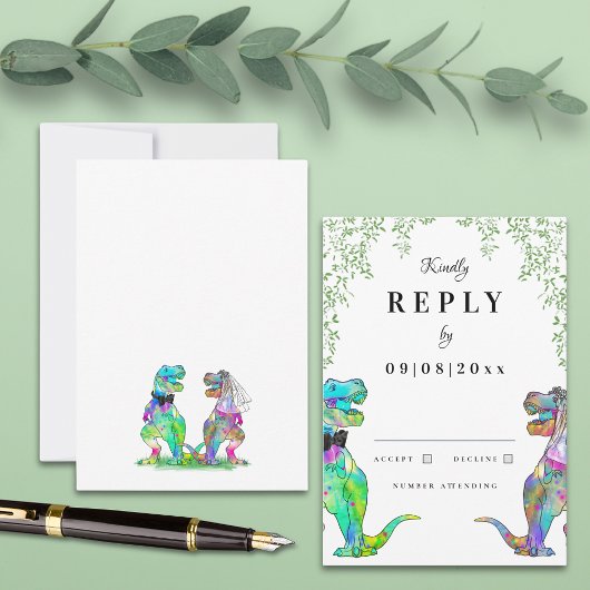 Réponse du Mariage de thème Dinosaur