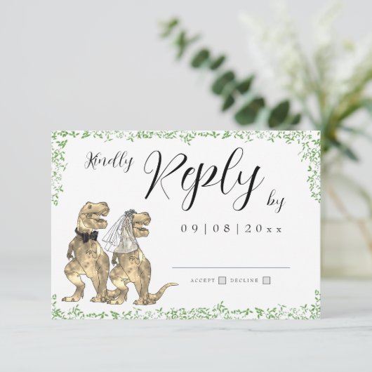 Réponse du Mariage de thème Dinosaur (Debout devant)