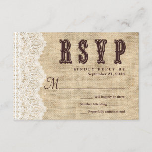 Réponse du Mariage de typographie rustique RSVP
