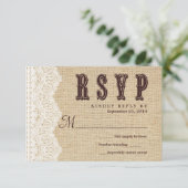 Réponse du Mariage de typographie rustique RSVP (Debout devant)