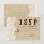 Réponse du Mariage de typographie rustique RSVP (Devant / Derrière)