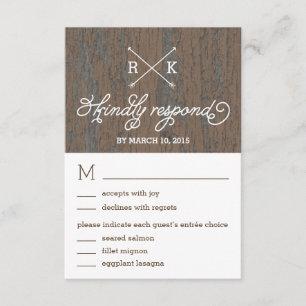 Réponse du Mariage d'écorce rustique / Cartes RSVP