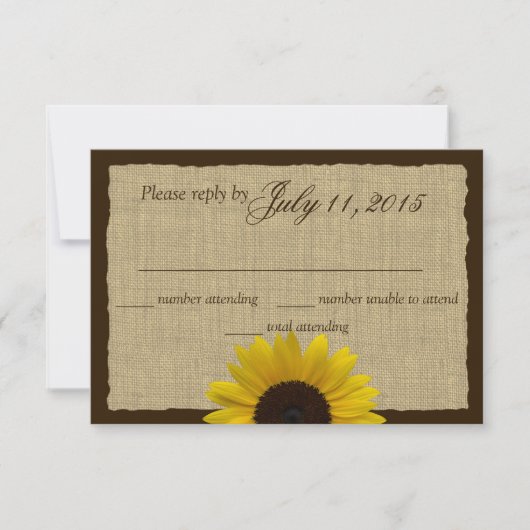 Réponse du Mariage du Burlap et du Sunflower (Devant)