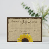 Réponse du Mariage du Burlap et du Sunflower (Debout devant)