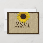 Réponse du Mariage du Burlap et du Sunflower (Dos)