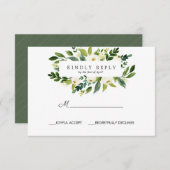 Réponse du Mariage du cadre de fleur blanc RSVP (Devant / Derrière)