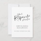 Réponse du mariage du coeur de texte blanc et noir (Devant)