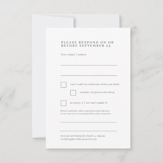 Réponse du mariage en fleurs orange RSVP (Dos)