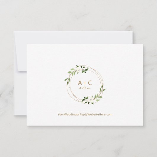 Réponse du mariage en ligne avec QR Code Greenery (Dos)