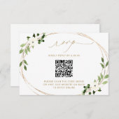 Réponse du mariage en ligne avec QR Code Greenery  (Devant / Derrière)