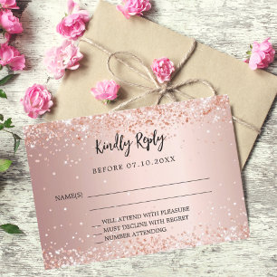 Réponse du mariage en or rose RSVP