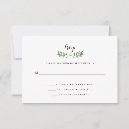 Réponse du Mariage Feuille de la botanique verte (Devant)