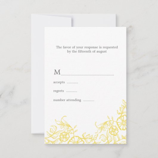 Réponse du Mariage floral jaune et gris (Devant)