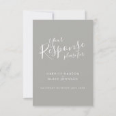 Réponse du mariage gris et blanc RSVP (Dos)