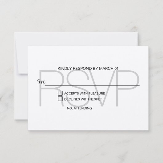 Réponse du Mariage Kraft RSVP moderne (Devant)