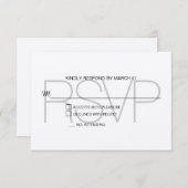 Réponse du Mariage Kraft RSVP moderne (Devant / Derrière)