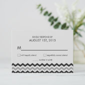 Réponse du Mariage moderne Chevron Zigzag RSVP (Debout devant)