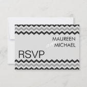 Réponse du Mariage moderne Chevron Zigzag RSVP (Dos)