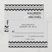 Réponse du Mariage moderne Chevron Zigzag RSVP (Devant / Derrière)