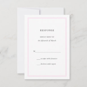 Réponse du Mariage Peony Pink Bordé RSVP