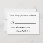 Réponse du Mariage RSVP bleu et blanc R02Z (Dos)