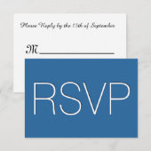 Réponse du Mariage RSVP bleu et blanc R02Z (Devant / Derrière)
