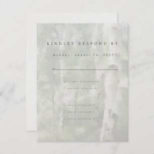 Réponse du mariage RSVP Carte Aspen Tree Design 
