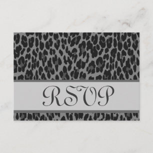 Réponse du Mariage RSVP Empreinte de léopard gris 