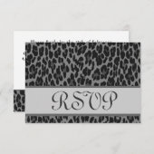 Réponse du Mariage RSVP Empreinte de léopard gris  (Devant / Derrière)