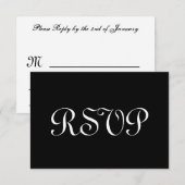 Réponse du Mariage RSVP noir et blanc (Devant / Derrière)