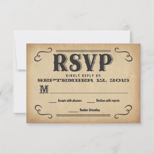 Réponse du Mariage RSVP Old West Rustic (Devant)