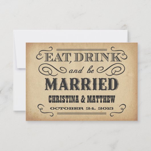 Réponse du Mariage RSVP Old West Rustic (Dos)