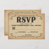 Réponse du Mariage RSVP Old West Rustic (Devant / Derrière)