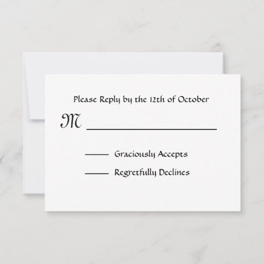 Réponse du Mariage RSVP Rose violet (Dos)