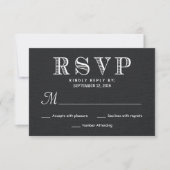 Réponse du Mariage RSVP Rustic Burlap - Noir (Devant)