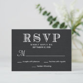 Réponse du Mariage RSVP Rustic Burlap - Noir (Debout devant)