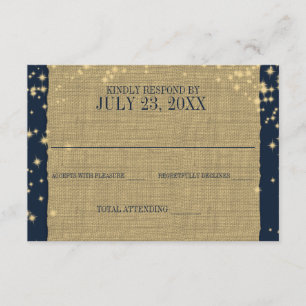 Réponse du Mariage Rustic Navy et Gold Twinkle