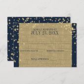 Réponse du Mariage Rustic Navy et Gold Twinkle (Devant / Derrière)