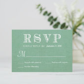 Réponse du Mariage rustique RSVP Burlap Mint Green (Debout devant)