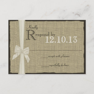 Réponse du Mariage White Bow et Burlap