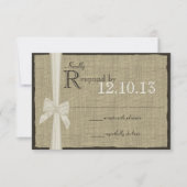 Réponse du Mariage White Bow et Burlap (Devant)
