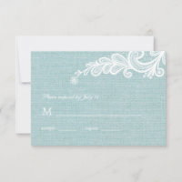 Réponse du RSVP de Burlap et de Lace Wedding